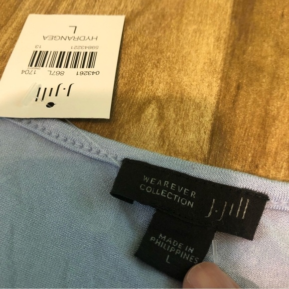 NWT J Jill Wearever Collection Rayon Spandex Stretchy Tank Size Large Hydrangea - Picture 3 of 8